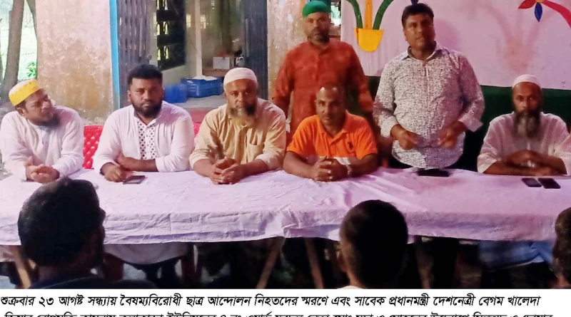 বৈষম্য বিরোধী ছাত্র আন্দোলনে নিহতদের আত্মার শান্তি কামনায় হানিরপাড়ে দোয়া ও কাঙ্গালী ভোজ