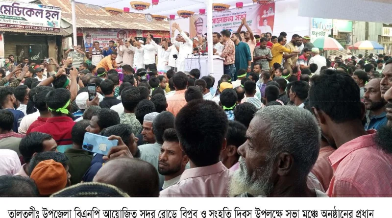 উপজেলা বিএনপি আয়োজিত তালতলীতে বিপ্লব ও সংহতি দিবস পালিত