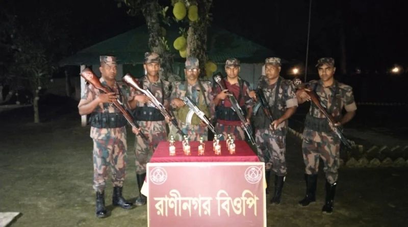 ২৯ বিজিবি অভিযানে মদ, ফেনসিডিল ও যৌন উত্তেজক সিরাপ জব্দ
