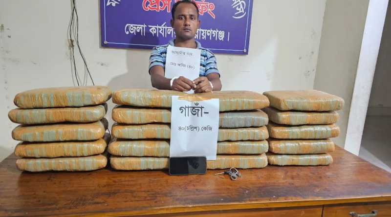 সিদ্ধিরগঞ্জে বিপুল পরিমাণ গাঁজা সহ মাদক কারবারি গ্রেপ্তার