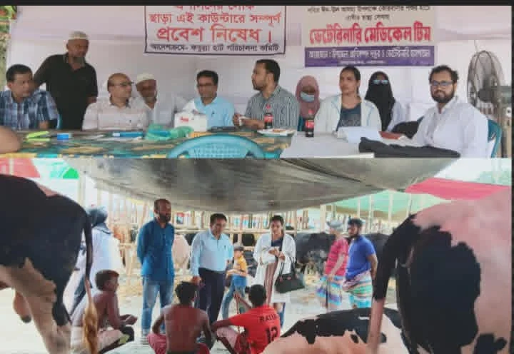 ফতুল্লায় পশুর হাট পরিদর্শনে জেলা প্রাণিসম্পদ কর্মকর্তা-মান্নান মিয়া
