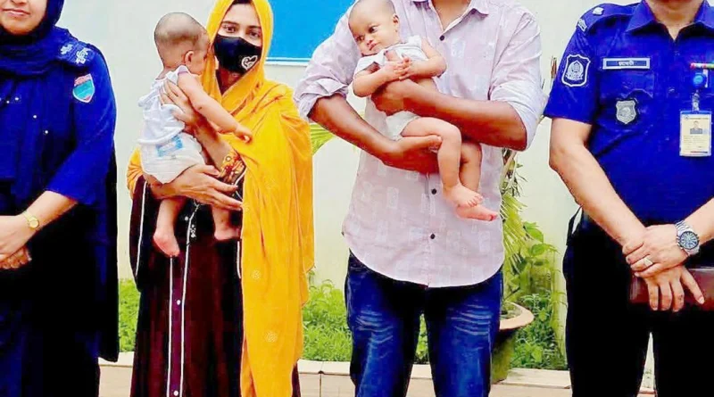 অবশেষে মহেশপুরের যমজ কন্যা সন্তানসহ স্বামীর ঘরে ফিরলেন রিনা খাতুন