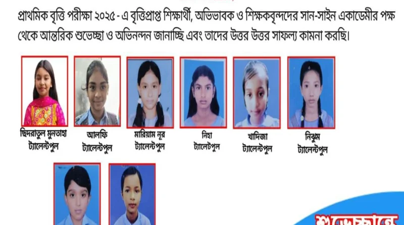 প্রাথমিক বৃত্তিতে মতলব উত্তরে আবারও শ্রেষ্ঠত্বের শীর্ষে সানসাইন একাডেমি